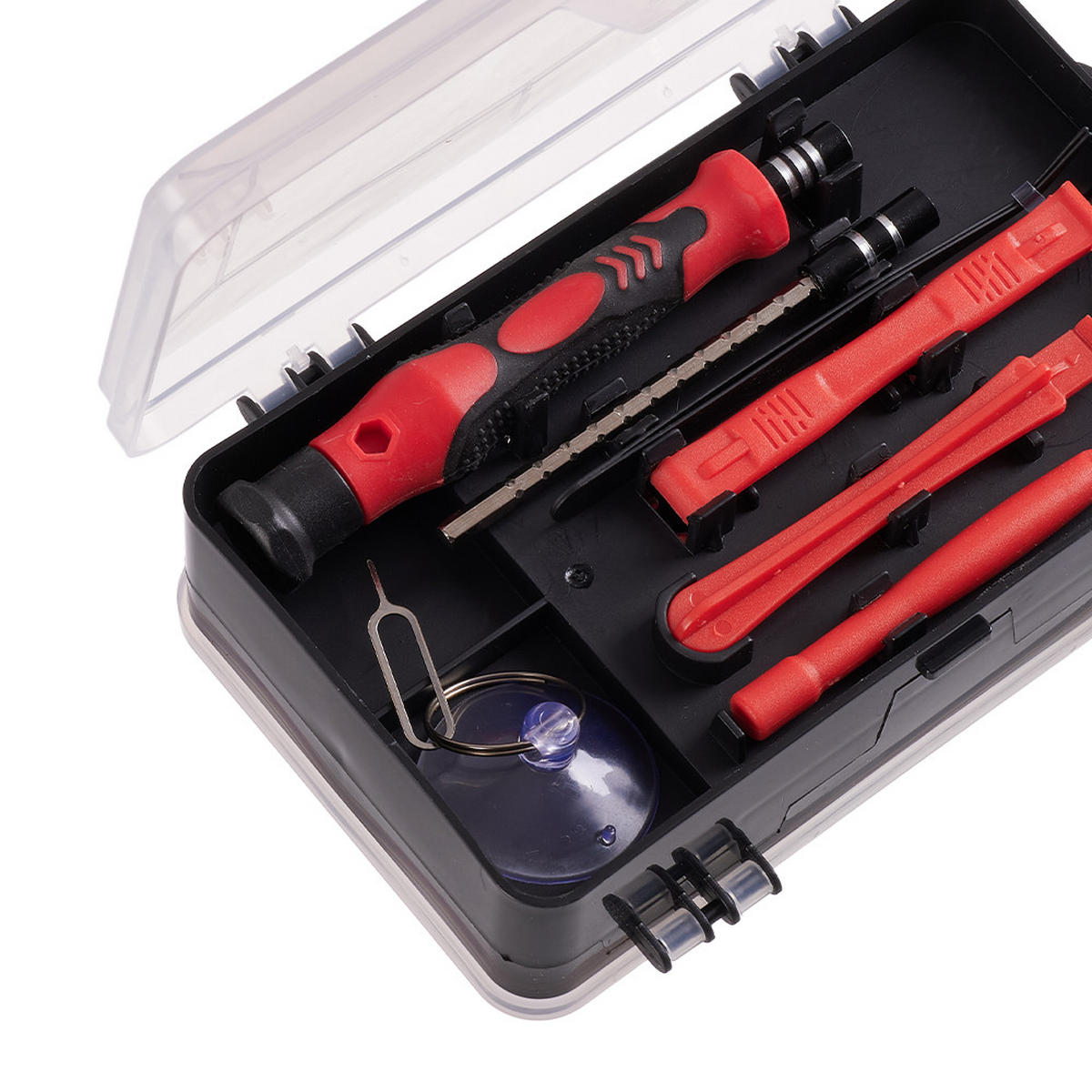 SCHRAUBENDREHER-SET für Feinmechaniker 115-in-1 multifunktionales in Rot - Schwarz, Metall (10.5/17.8/5.1cm) - Livingandhome