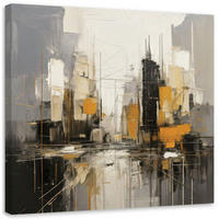 LEINWANDBILD Stadt Abstraktion Architektur 60x60cm - Grau, Textil (60/60cm) - Feeby