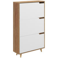 SCHUHSCHRANK DE-14999 3 Klapptüren mit verstellbaren Böden Weiß - Weiß, Holzwerkstoff (72/119/24cm) - ComfortXL