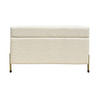 HOCKERBANK Borgo Mit Stauraum, Boucle Creme, Metal Gold - Ecru/Goldfarben, Holzwerkstoff/Metall (80/46/37cm) - Dancan