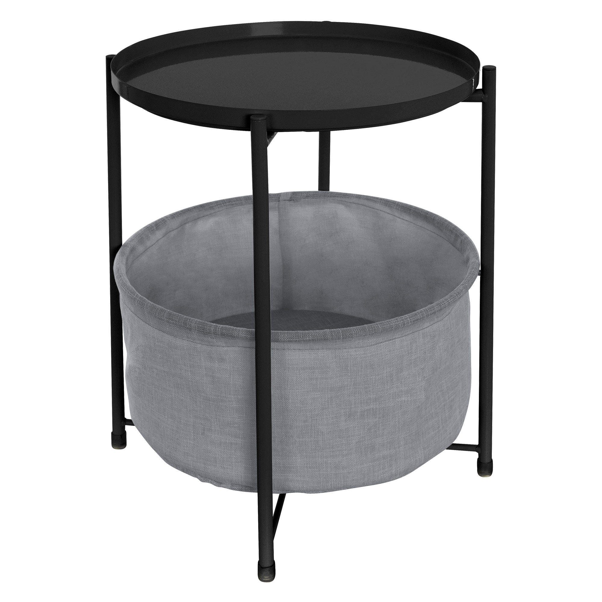 BEISTELLTISCH Rund Schwarz 45,5/52,5 cm - Schwarz, Metall (52.5/45.5/52.5cm) - ML-DESIGN