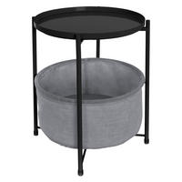 BEISTELLTISCH Rund Schwarz 45,5/52,5 cm - Schwarz, Metall (52.5/45.5/52.5cm) - ML-DESIGN