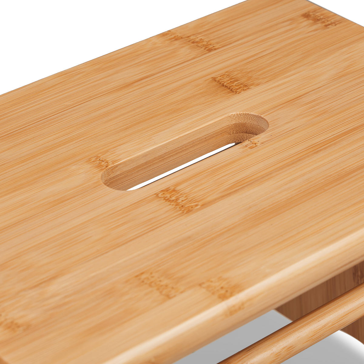 FUSSBANK - Hellbraun, Holz (33/20/21.5cm) - Relaxdays