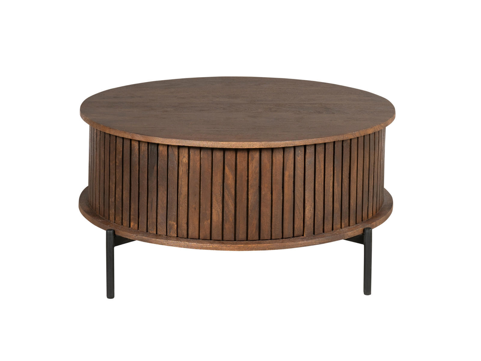 COUCHTISCH Dimora Mangoholz Durchmesser 80 cm Braun - Braun, Holz (80/80/40cm)