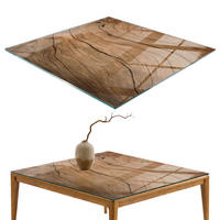 TISCHPLATTE 60x60 cm Natürliche Holzmaserung - Braun, Glas (0.4/60/60cm) - TULUP