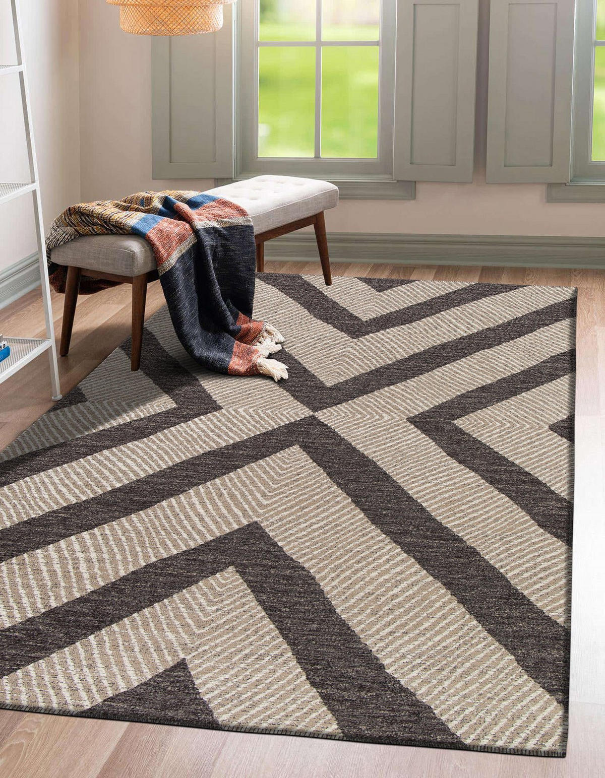 TEPPICH Design recycelte Fasern bruin - Braun, Textil (120/170cm) - AFK Living