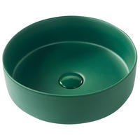 UMYVADLO NA DESKU Tmavě zelené 37 cm Keramika Gudar - tmavě zelená/zelená barva, keramika (37/12/37cm) - Beliani