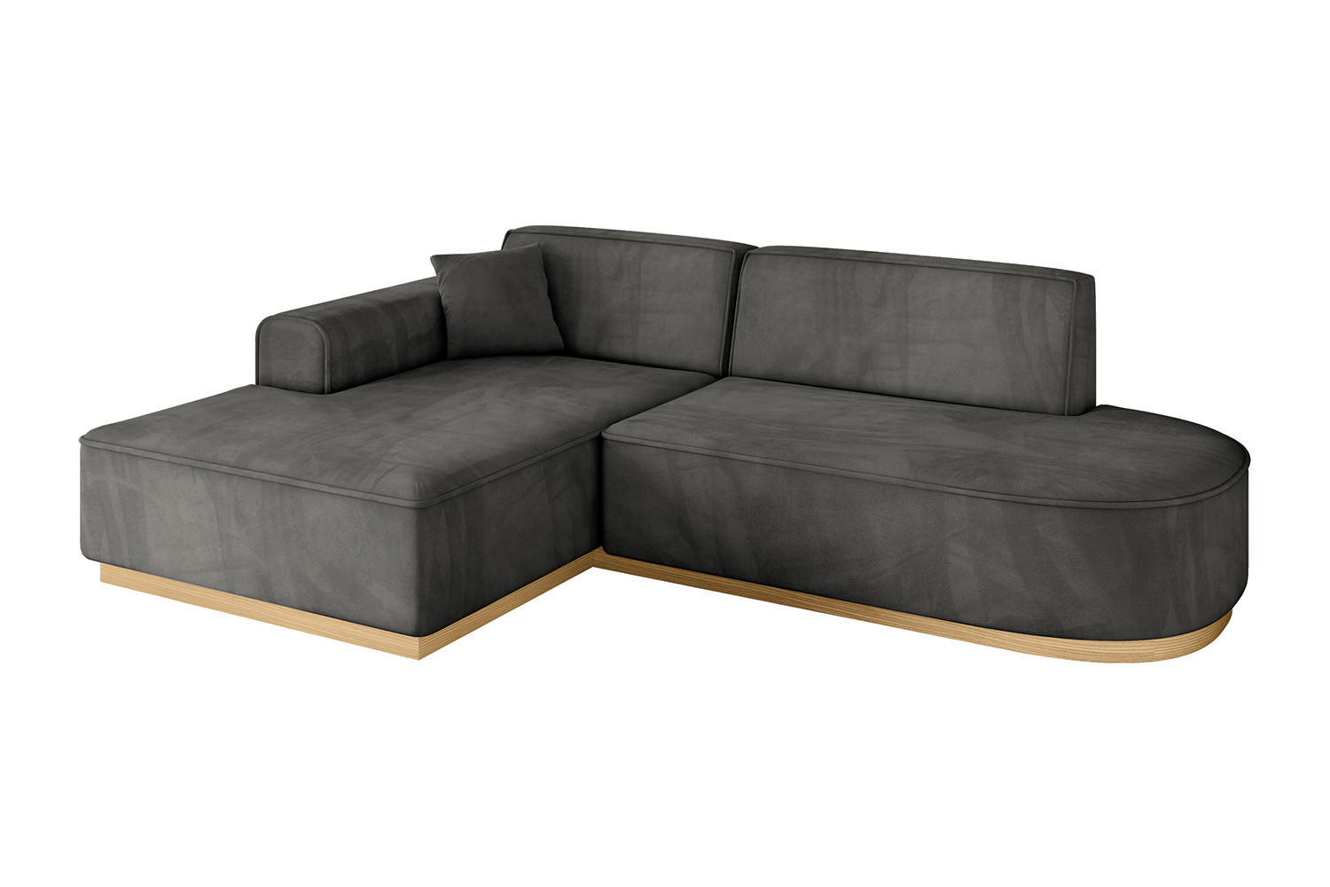 ECKSOFA Ottomane Links IREA-L1-v2 - 232x165x80 cm Ecru - Anthrazit, Holzwerkstoff/Textil (232/165cm) - ALTDECOR
