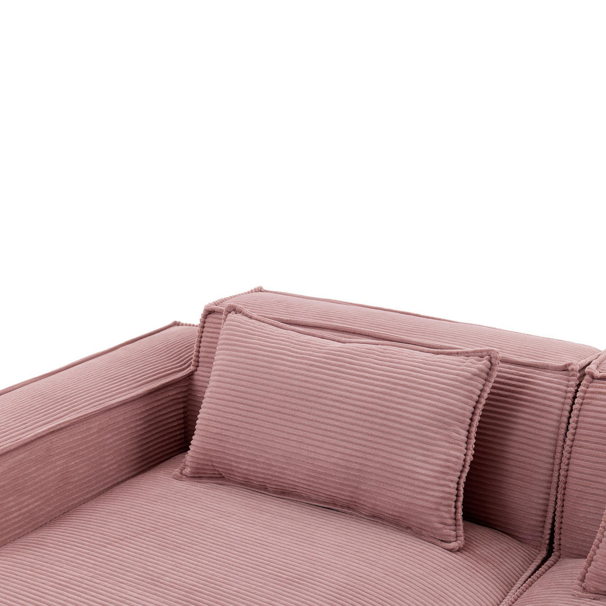 ECKSCHLAFSOFA L-/U-/2-er Sofa mit Schlaffunktion,Modulsofa,Cord,Rosa - Rosa, Textil (129/233cm) - LVHOM