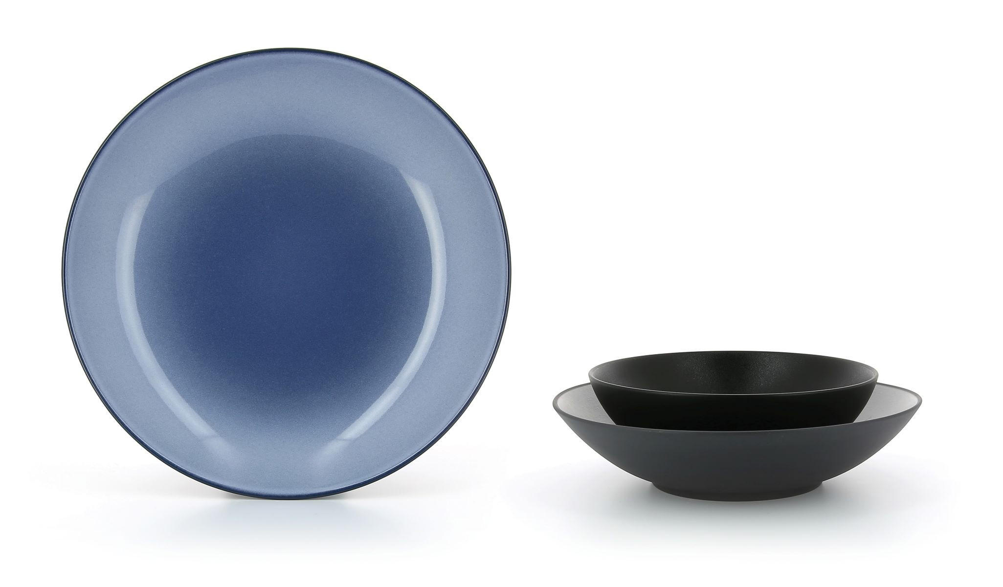 SUPPENSCHÜSSEL / COUPTELLER EQUINOXE 19CM Gusseisener optik - Schwarz, Keramik (19cm) - Revol Porcelaine France