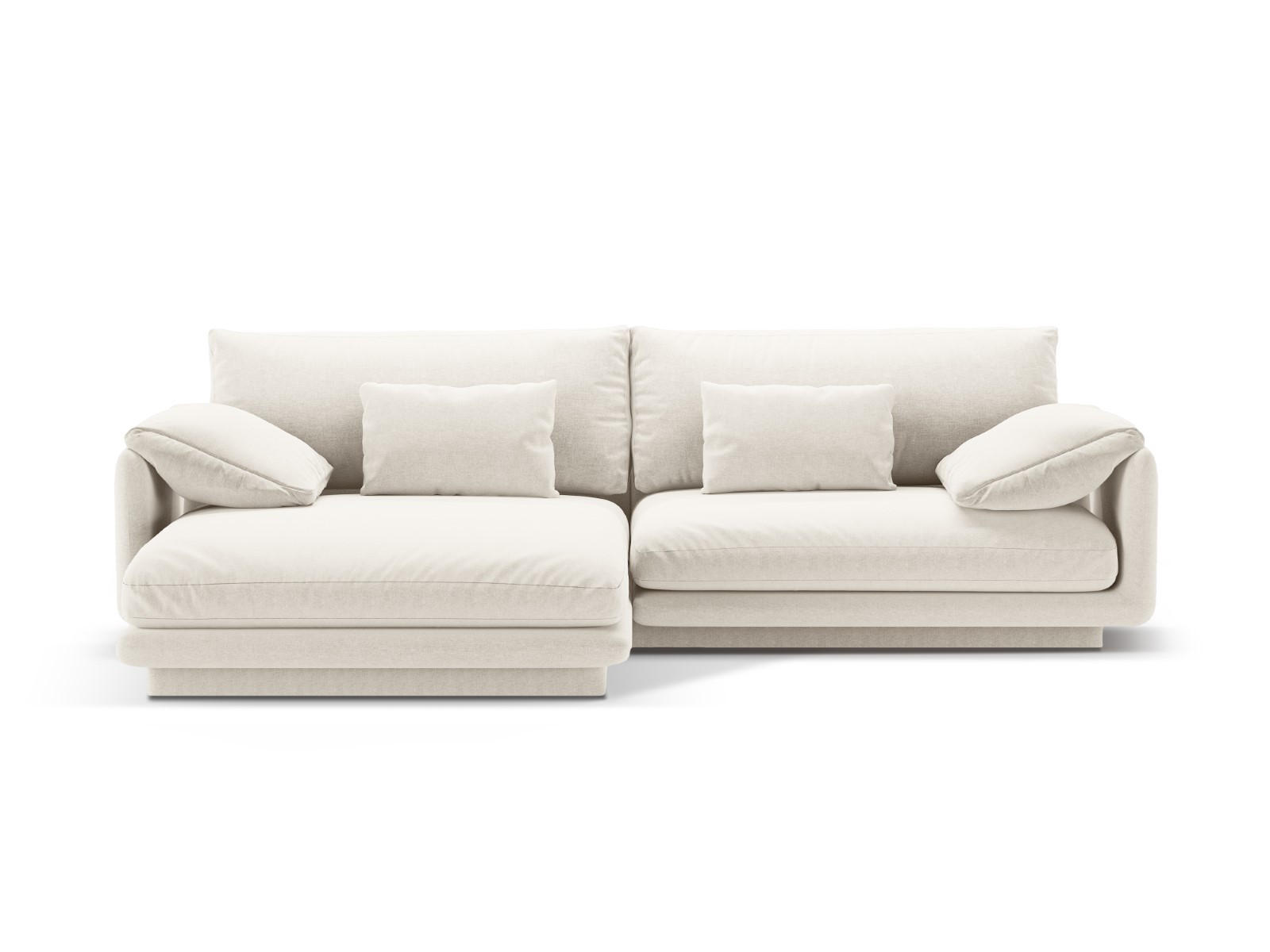 ECKSOFA links Torino aus strukturiertem Stoff elfenbein 4 Sitzplätze - Ecru, Textil (170/250cm) - Micadoni