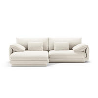 ECKSOFA links Torino aus strukturiertem Stoff elfenbein 4 Sitzplätze - Ecru, Textil (170/250cm) - Micadoni
