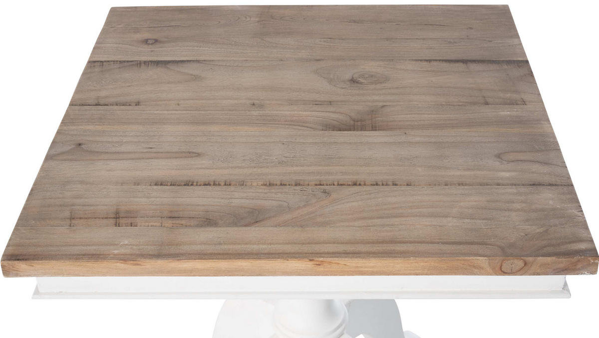 BEISTELLTISCH eckig 50/50/65 cm Holz natura/weiß - Eukalyptusholzfarben/Weiß, Holz (50/50/65cm) - CLP