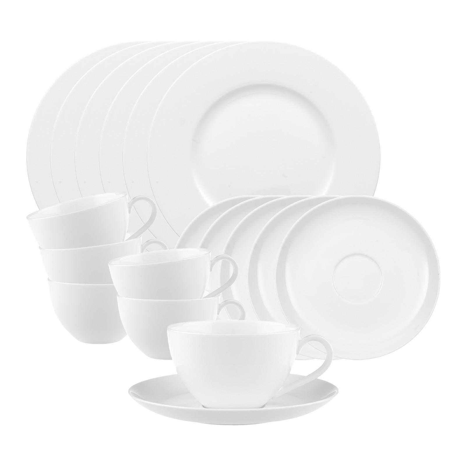 KAFFEESERVICE Anmut weiß 18er Set - Weiß, Keramik (1/1/1cm) - Villeroy & Boch
