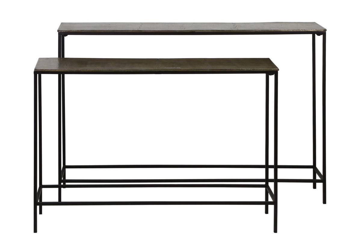 KONSOLENTISCH 2er-Set Hartsville Bronze 119/25/80,5 cm - Bronzefarben, Metall (25/80.5/119cm) - Light & Living