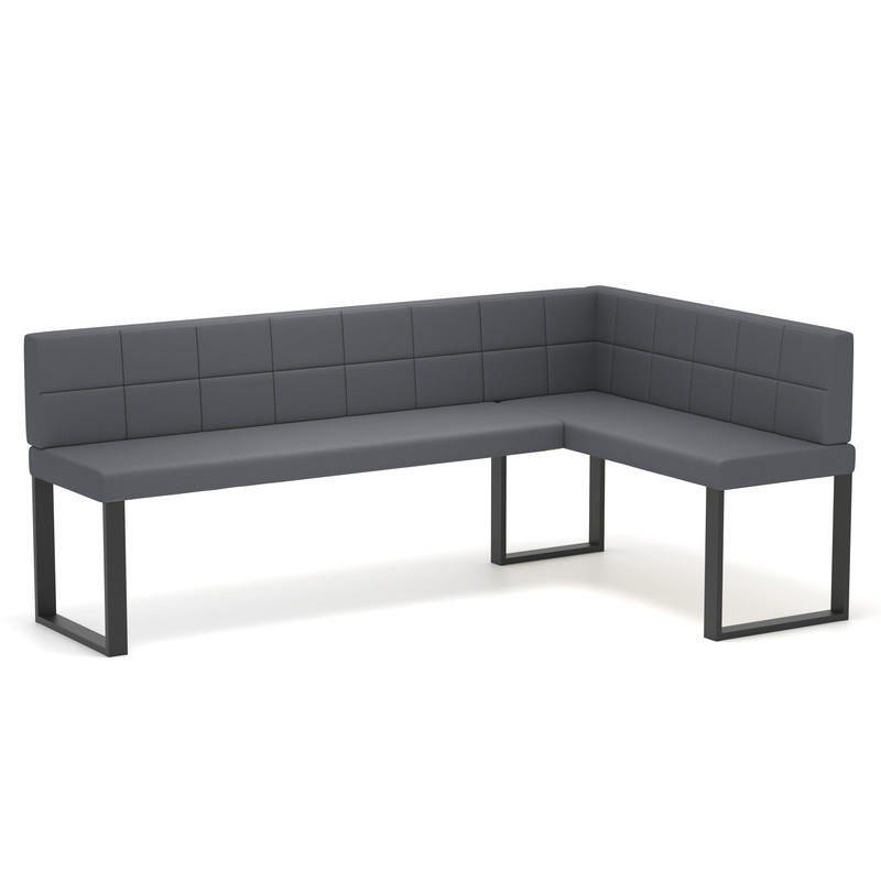 ECKBANK rechts SANA U Kunstleder gesteppt, 128/168 cm Grau - Grau, Kunststoff/Textil (128/168cm) - Idohome