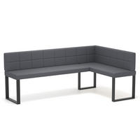 ECKBANK rechts SANA U Kunstleder gesteppt, 128/168 cm Grau - Grau, Kunststoff/Textil (128/168cm) - Idohome