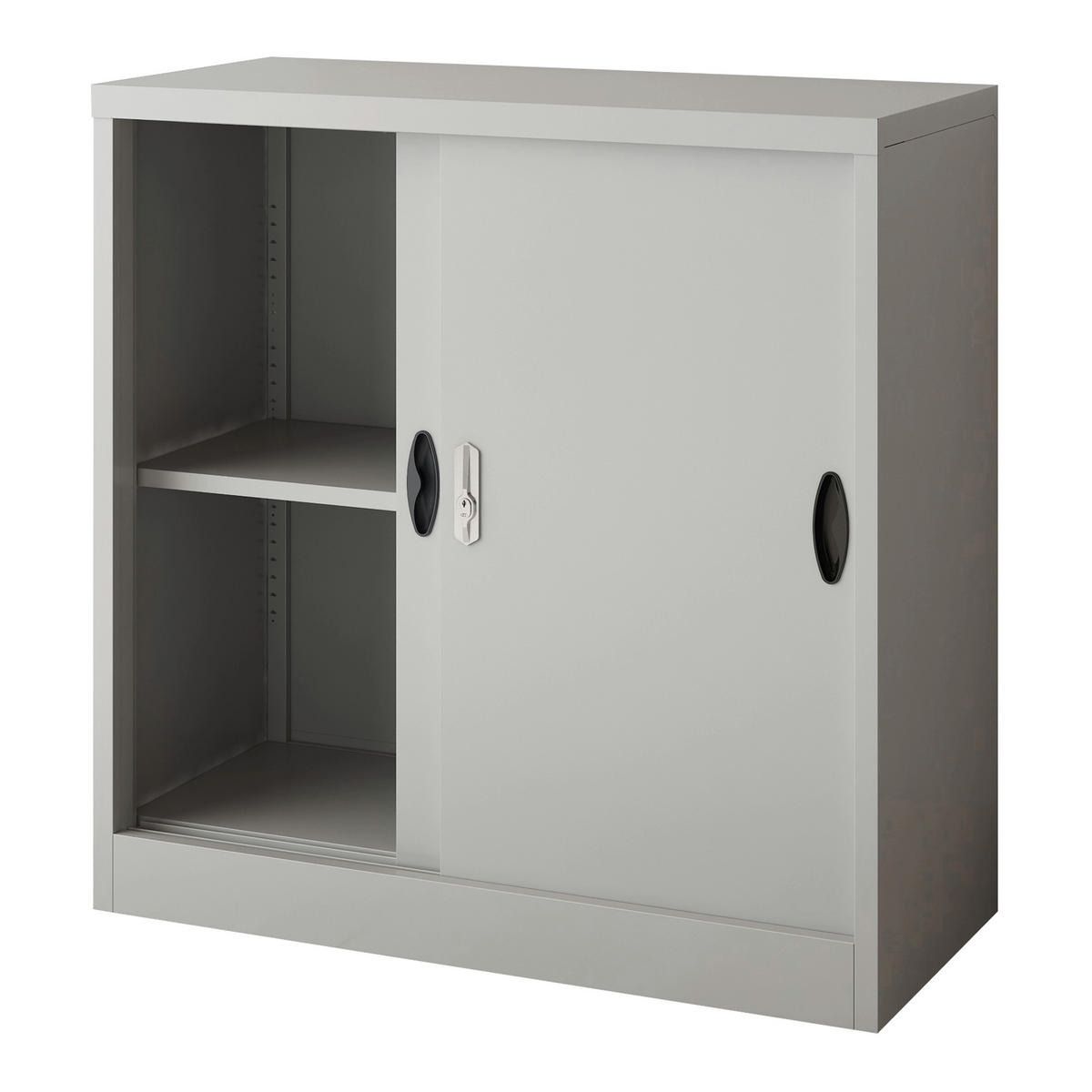 AKTENSCHRANK Rieti - Hellgrau, Metall (90/90/40cm) - [en.casa]