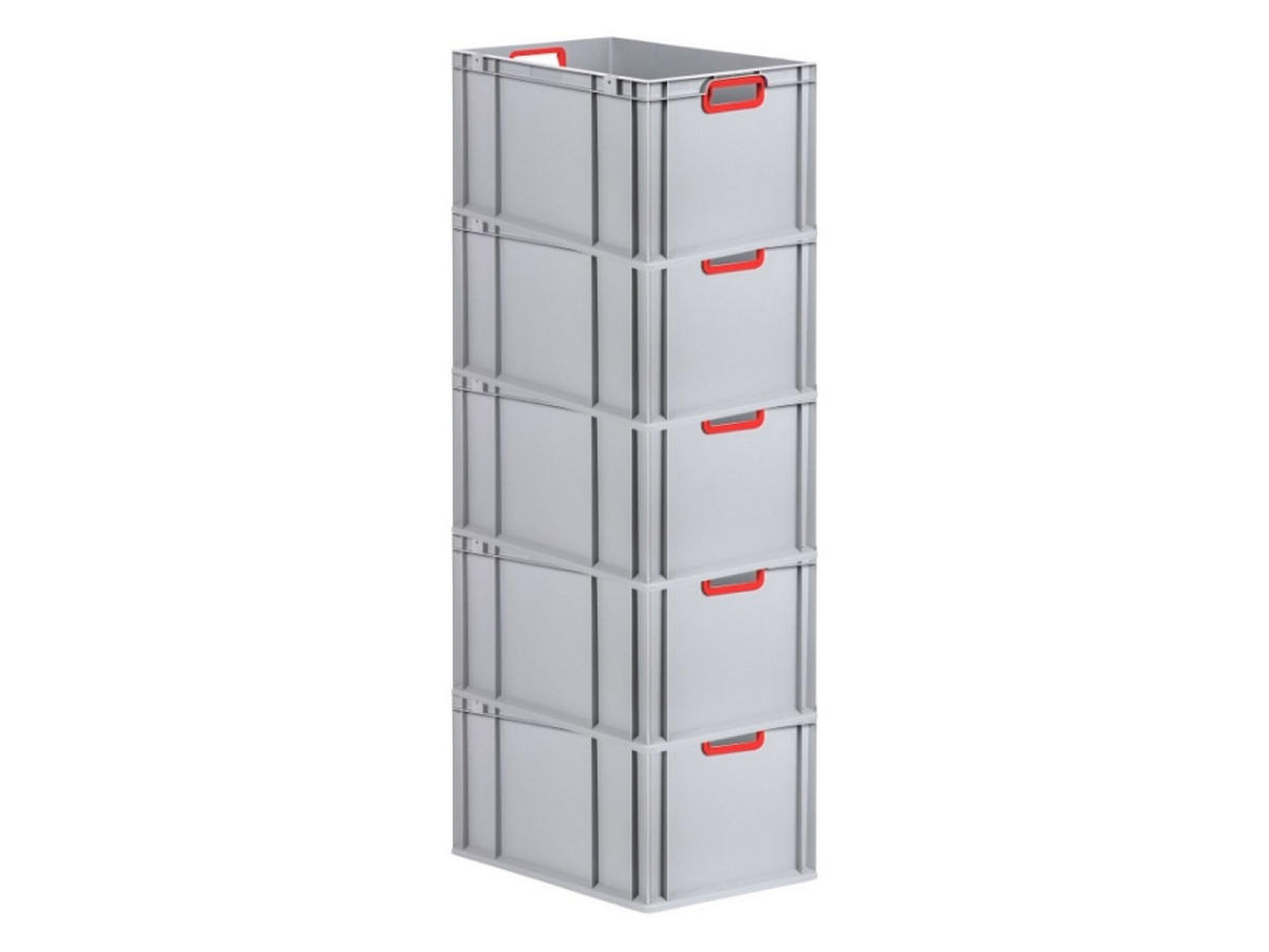 EUROBOX 5x Nextgen Color 32x40x60cm 65 Liter Griffe Rot Offen - Rot, Kunststoff (40/32/60cm) - PROREGAL