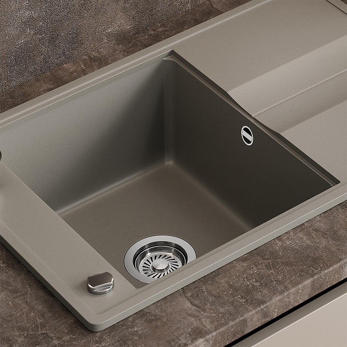 SPÜLBECKEN Kyoto Beton 78 x 50 cm - Grau, Keramik (78/20/50cm) - Bergstroem