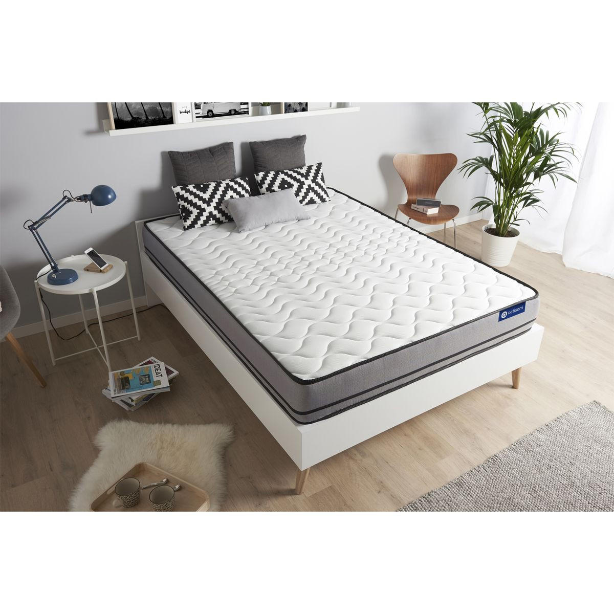 MATRATZE Actimemo night Memory-Schaum 160 x 220 cm h4 - Weiß, Textil (160/220cm) - ACTISOM