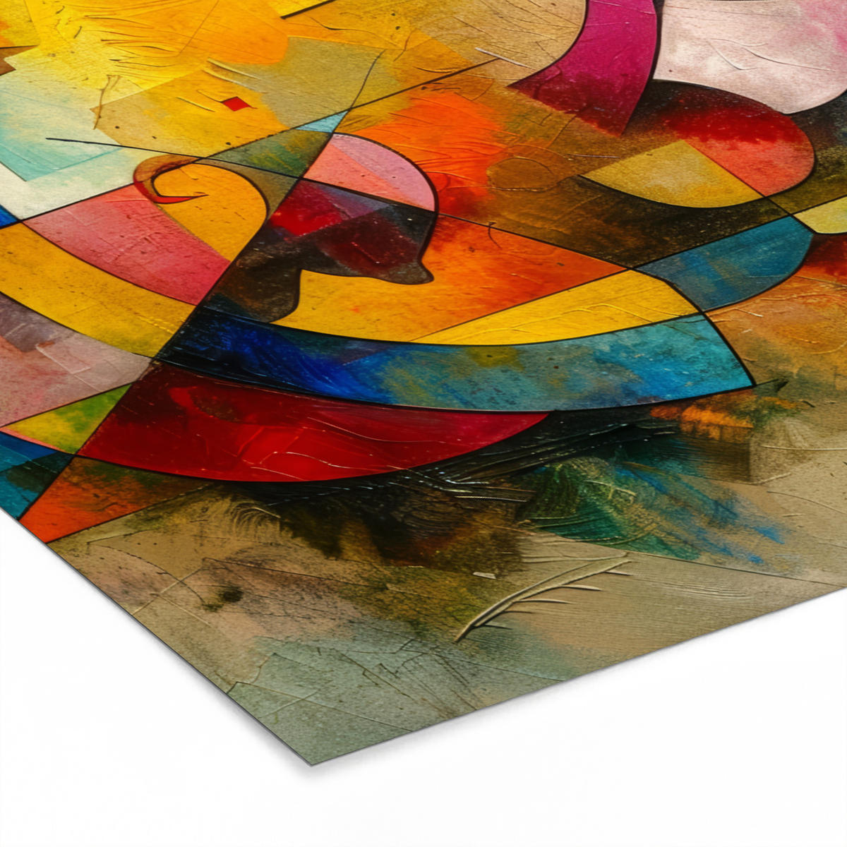 POSTER MIT RAHMEN Kunst - Abstrakt - Modern 80x60 cm - Gelb, Papier (80/60cm) - MuchoWow