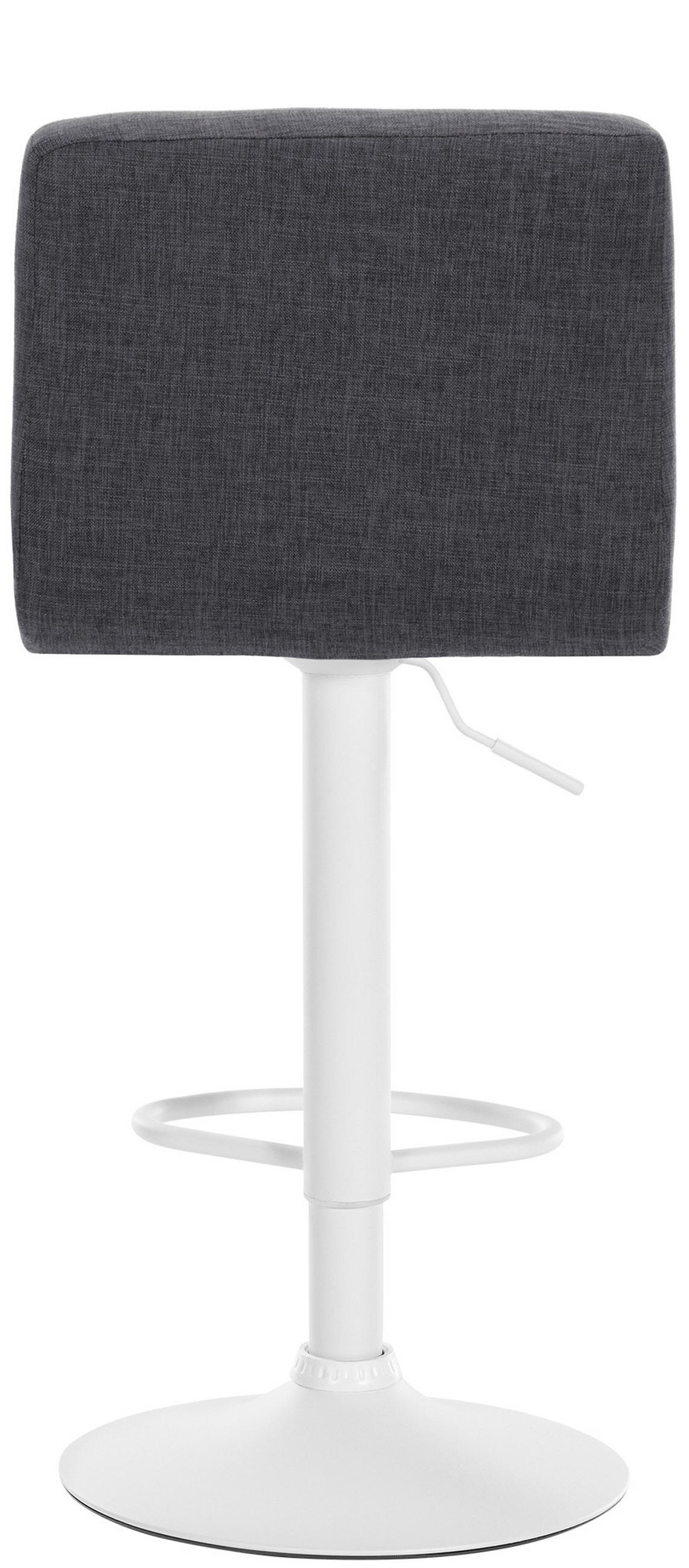 BARHOCKER Cala Stoff weiß hellgrau - Weiß/Grau, Textil/Metall (46/114/47cm) - TPFLiving