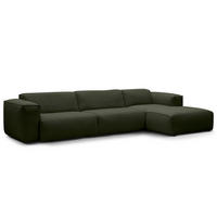 3-SITZER ECKSOFA mit Longchair - Schwarz/Grau, Kunststoff/Textil (317/173cm) - home24