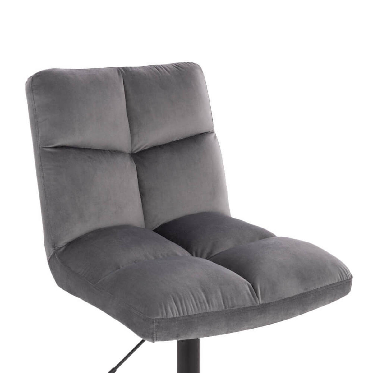 BARHOCKER höhenverstellbar 4er Set ACE - Samt Hellgrau - Hellgrau, Textil/Metall (47/81/63cm) - Home Deluxe