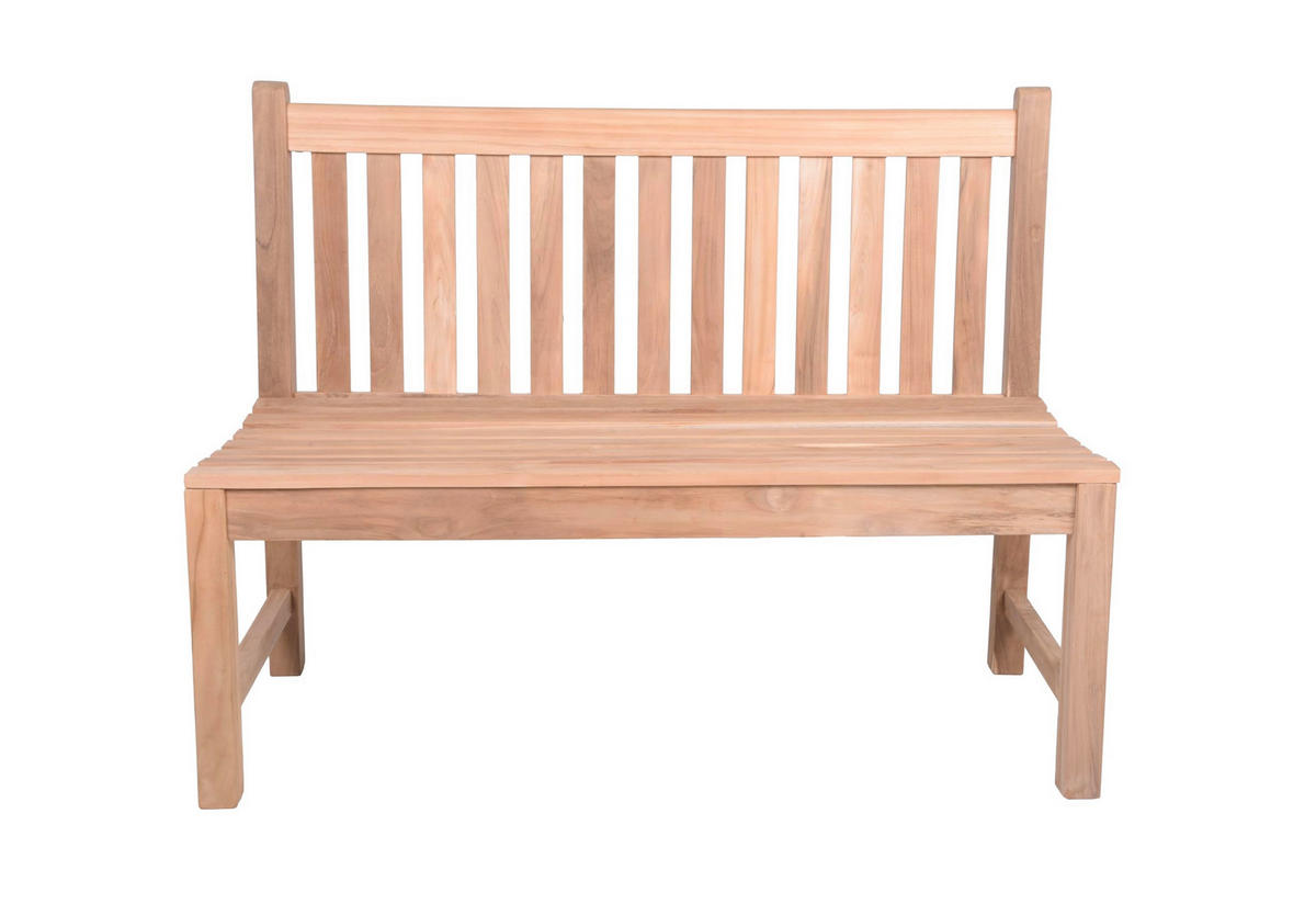 GARTENBANK Omar 2-Sitzer 120 cm ohne Armlehnen Terrassenbank - Hellbraun, Holz (60/92/120cm) - DELUKE