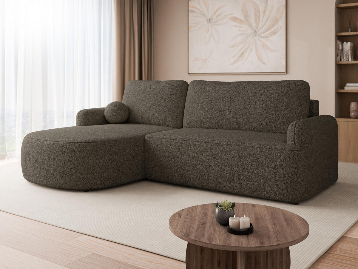 COLTAR Loridu Premium, Stanga - culoare lemn wenge/negru, material plastic/material textil (250/174cm) - MIRJAN24