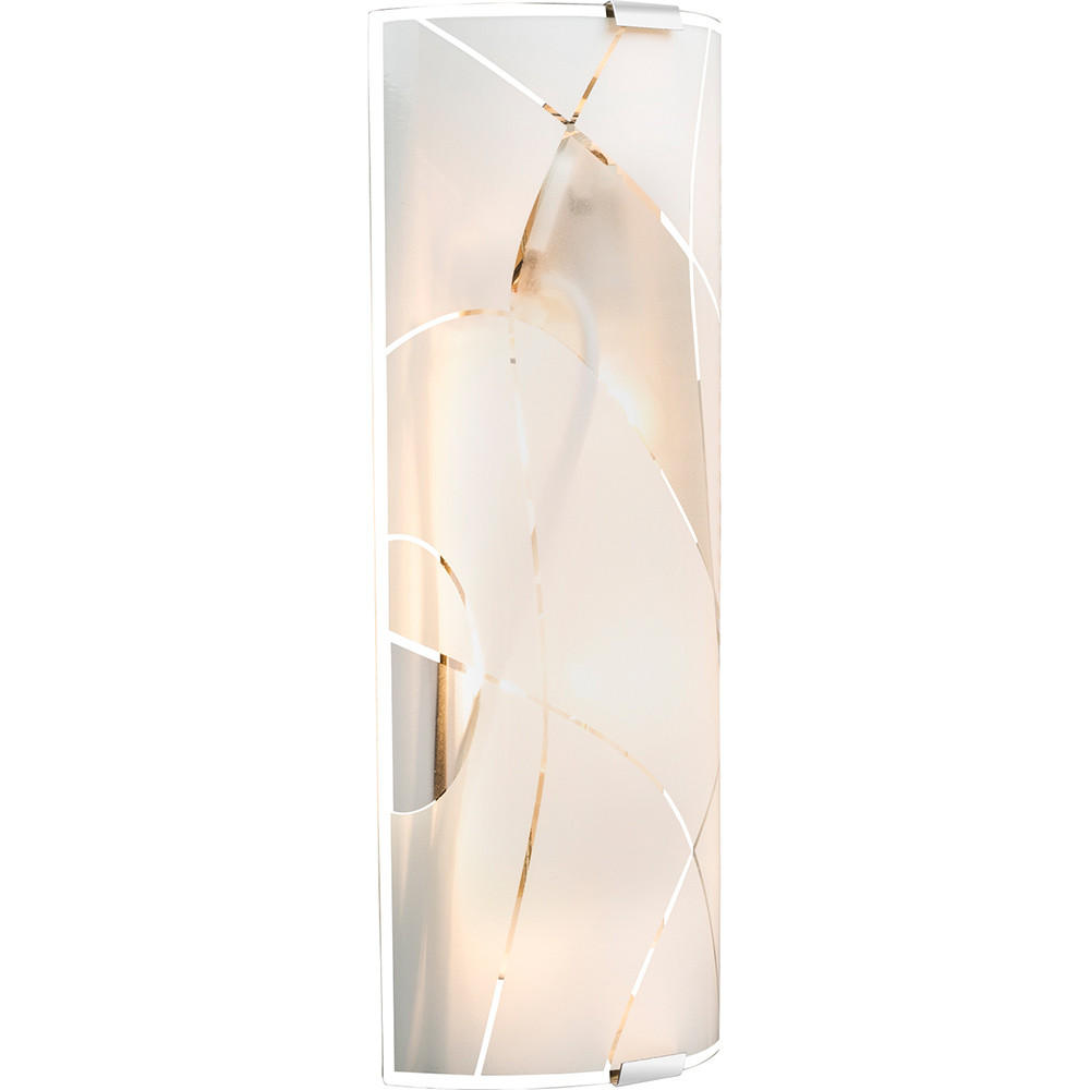 LED WANDLEUCHTE Metall Chrom Weiß - Weiß, Glas (15/6/36cm) - Globo Lighting