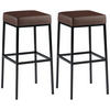 BARHOCKER 2er Set Lederlook braun - Schwarz/Braun, Textil/Metall (37/78/37cm) - CLP