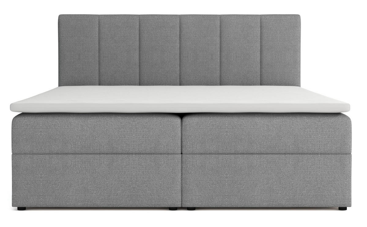 BOXBETT LISA mit Bettkästen H2/H3 Matratze 160 x 200 cm - Grau, Holzwerkstoff (160/200cm) - VENASI MÖBEL