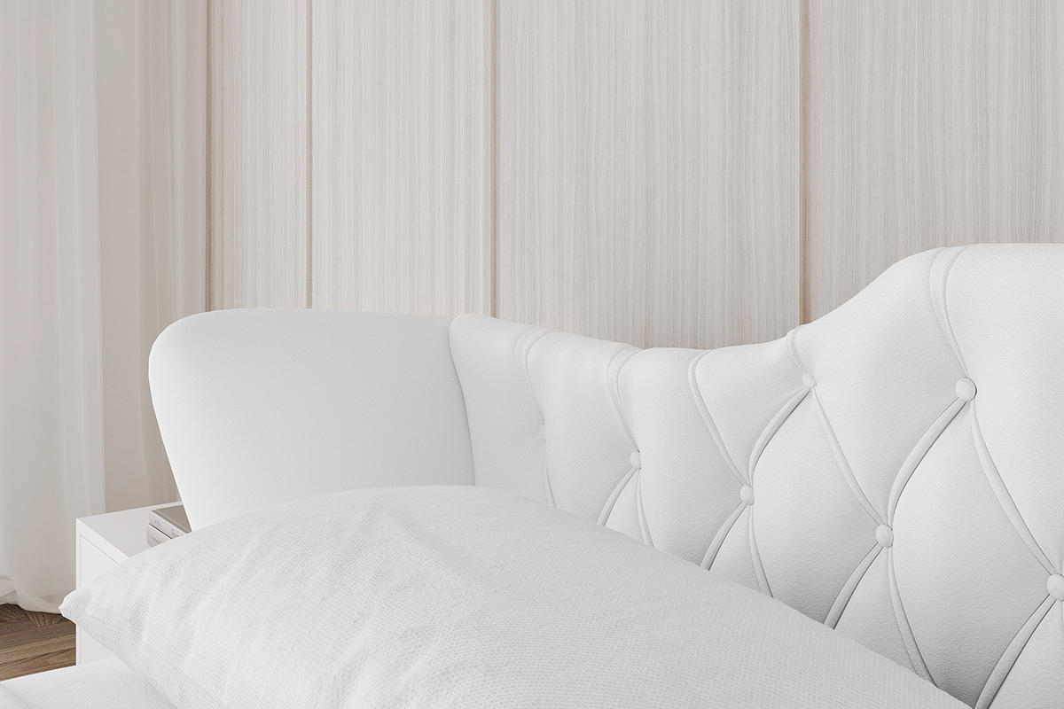 POLSTERBETT mit Bettkasten und Lattenrost, Boxbett ohne Matratze - ZORAN-V1 180x200 Weiß Kunstleder - Weiß Hochglanz, Holzwerkstoff/Textil (180/200cm) - ALTDECOR
