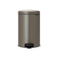 MÜLLEIMER klassisch Mit Soft Verschluss 20 Liter 46,7 x 29 x 38 cm Metall Platin - Grau, Metall (29/46.7/38cm) - PROREGAL