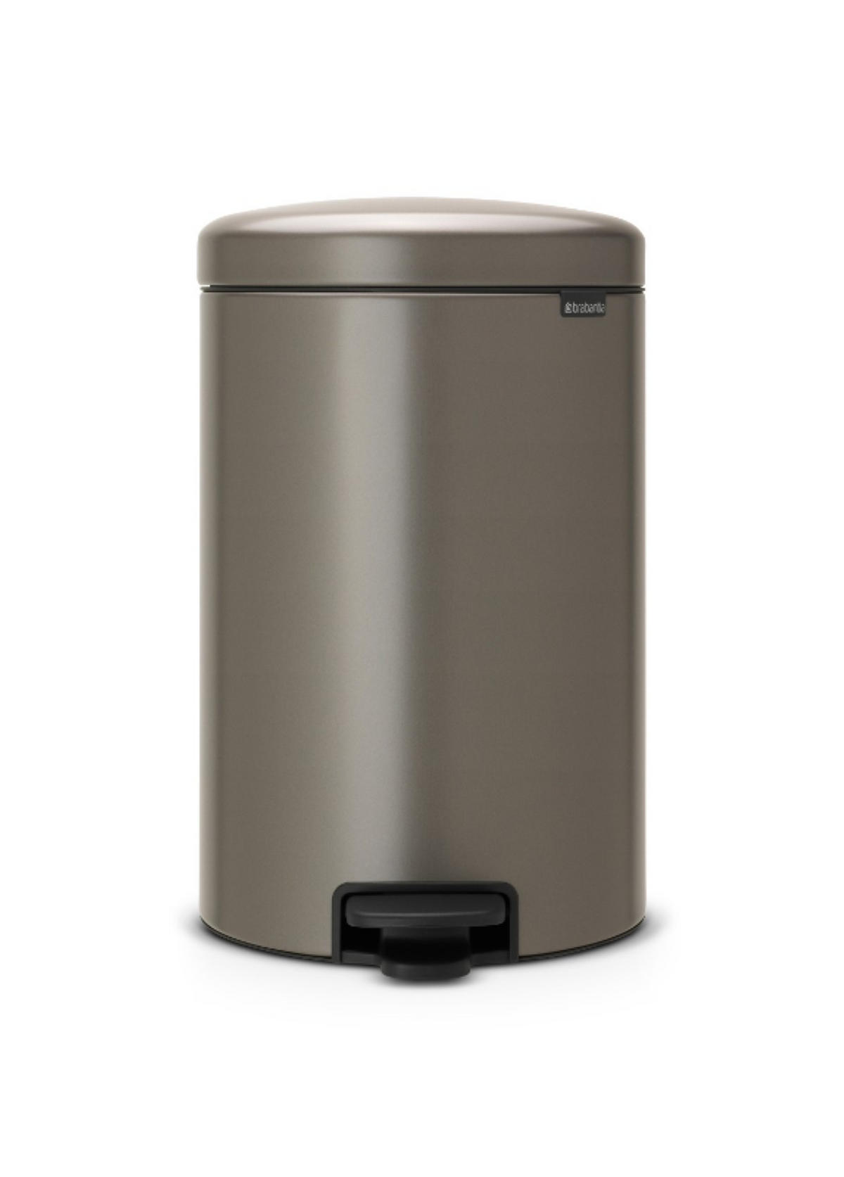 MÜLLEIMER klassisch Mit Soft Verschluss 20 Liter 46,7 x 29 x 38 cm Metall Platin - Grau, Metall (29/46.7/38cm) - PROREGAL