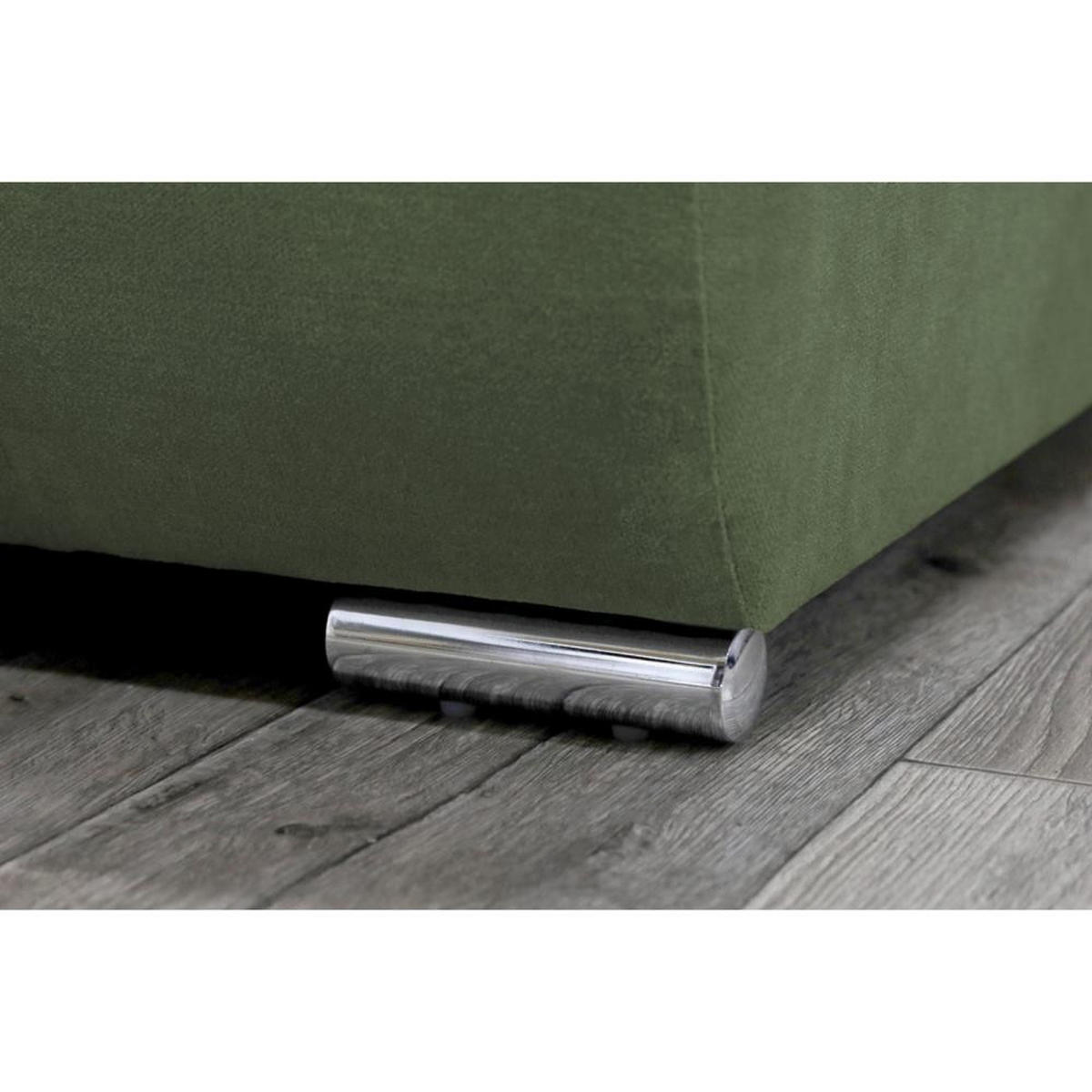ECKSOFA Draco L grün links - Chromfarben/Grün, Textil/Metall (267/186cm) - Beautysofa