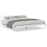 MASSIVHOLZBETT Extra Lang Ohne Matratze Weiss 200/220 Kieferholz - Weiß, Holz (90/200cm) - vidaXL