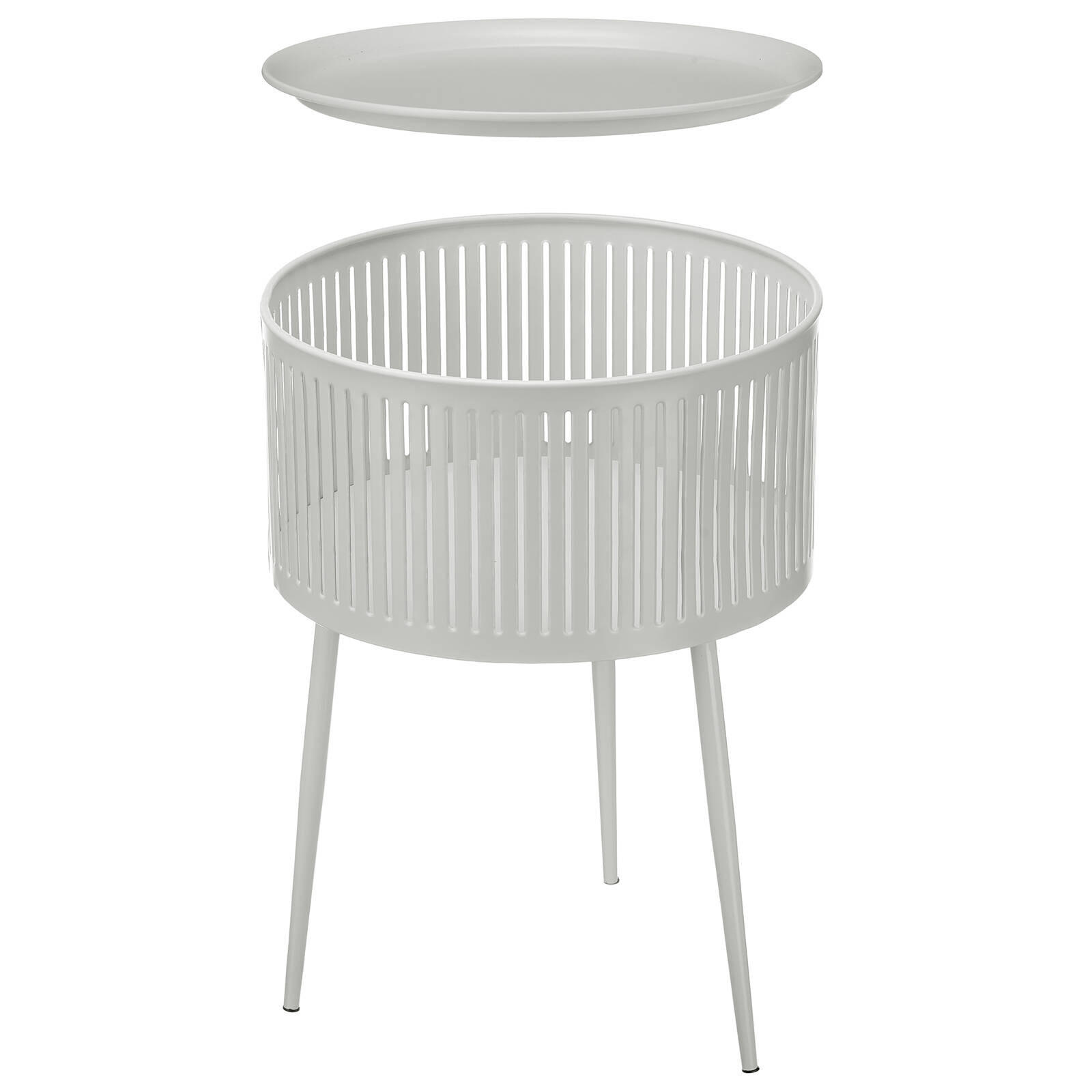 COUCHTISCH mit Stauraum Ø 40 cm - Grau, Metall (40/40/57cm) - Giftdecor