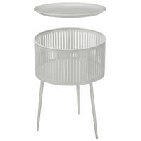 COUCHTISCH mit Stauraum Ø 40 cm - Grau, Metall (40/40/57cm) - Giftdecor