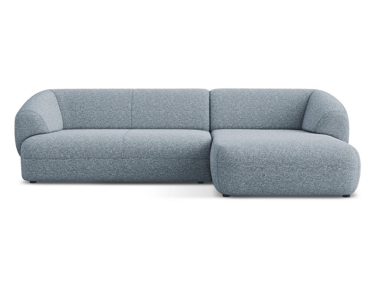ECKSOFA rechts Strukturstoff Stoff Blau - Blau/Blaugrau, Kunststoff/Textil (280/156cm) - Makamii