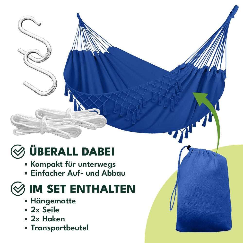 HÄNGEMATTE Blau - Blau, Textil (150/40/270cm) - KRUMAD