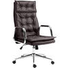 CHEFSESSEL Echtleder Braun - Chromfarben/Braun, Leder/Metall (60/111/65cm) - CLP