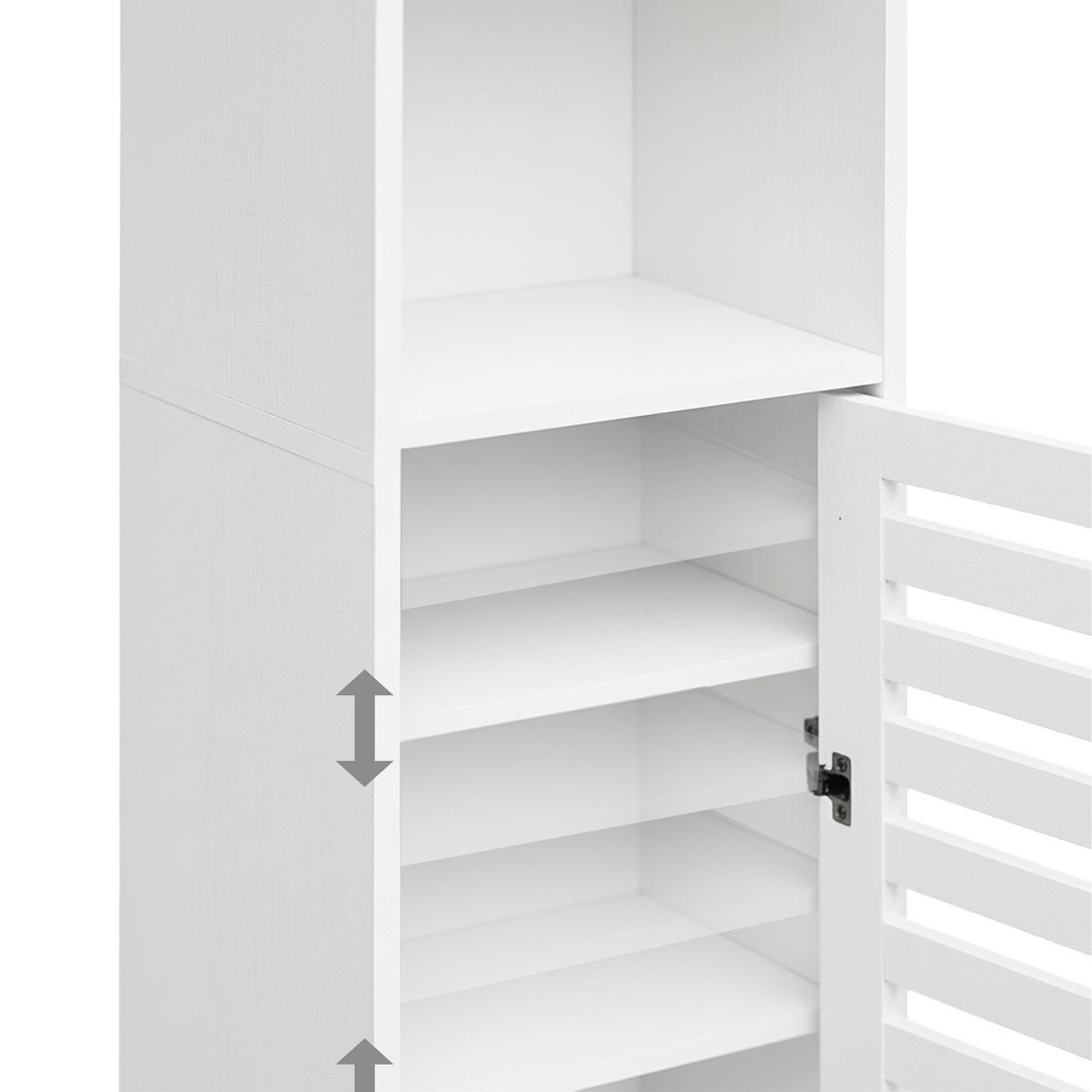 KOUPELNOVÝ skříň - bílá, kompozitní dřevo/plast (30/167/40cm) - Relaxdays