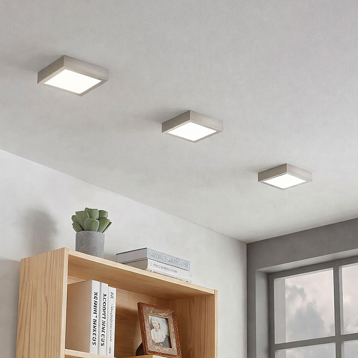 LED DECKENLEUCHTE Metall Silber - Silberfarben, Metall (22.5/22.5/3.5cm)