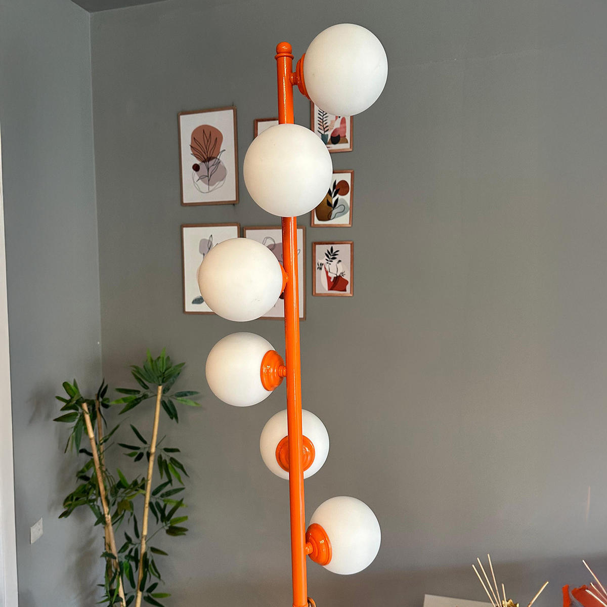 STEHLEUCHTE Orbion 148 Cm - Orange, Metall (30/30/148cm) - Bamyum