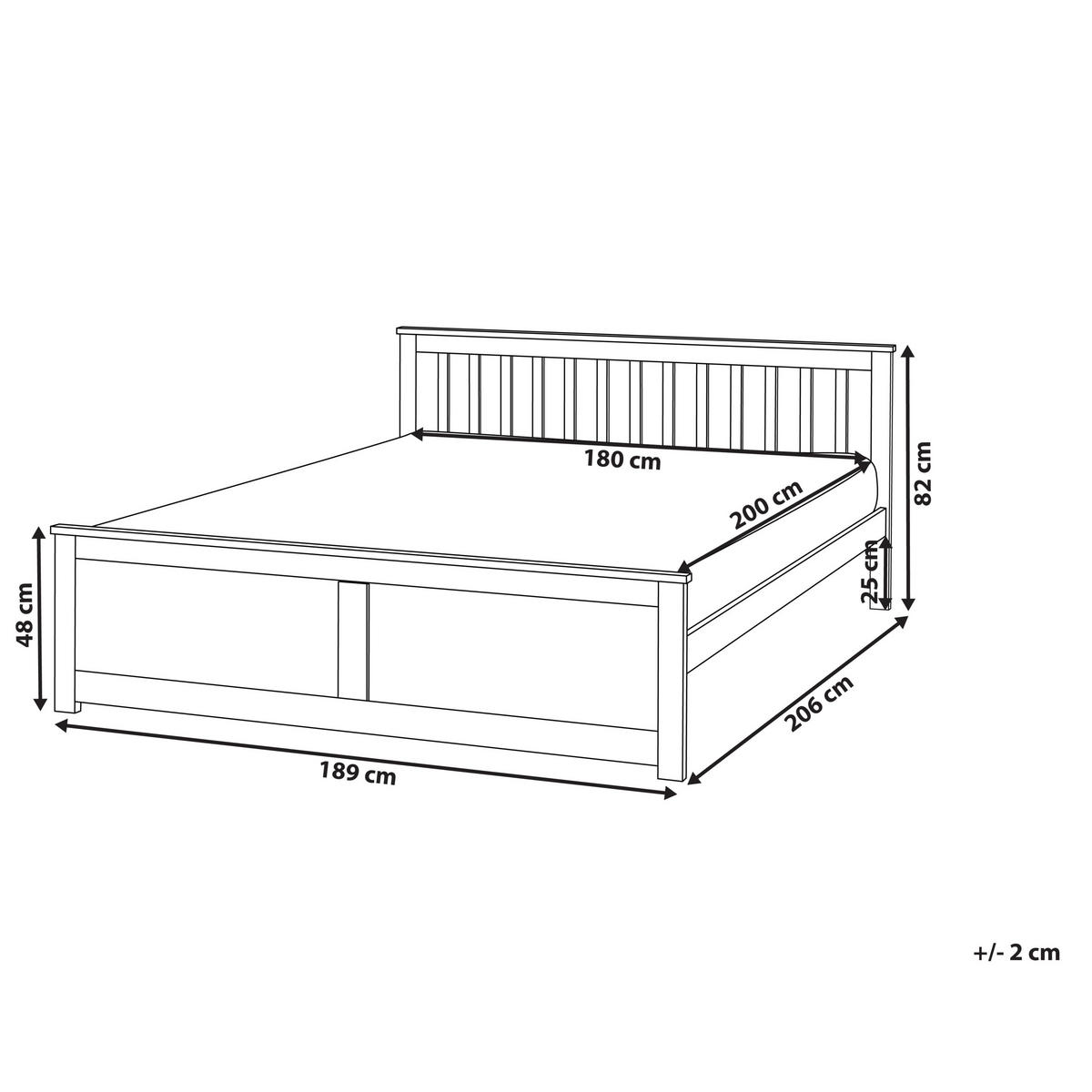 BETT mit Lattenrost 180x200 cm Weiß Olendon - Weiß, Holz (180/200cm) - Beliani