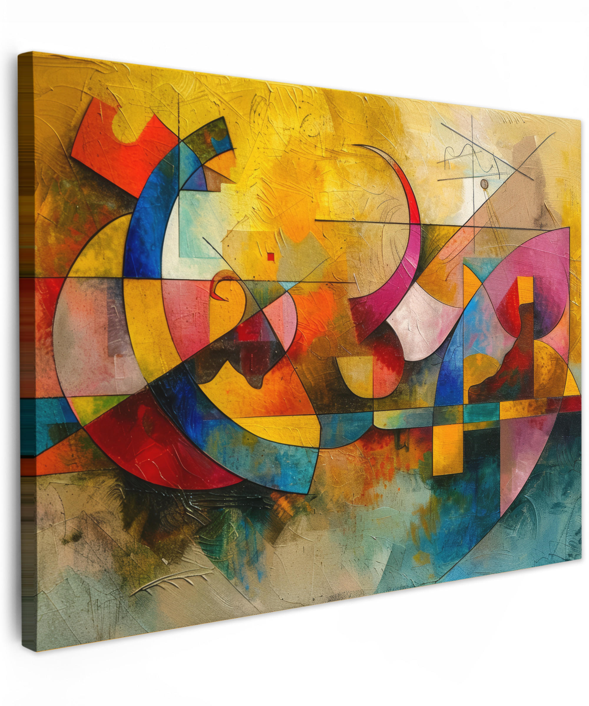 LEINWANDBILD Kunst - Abstrakt - Modern 80x60 cm - Gelb, Textil (80/60cm) - MuchoWow