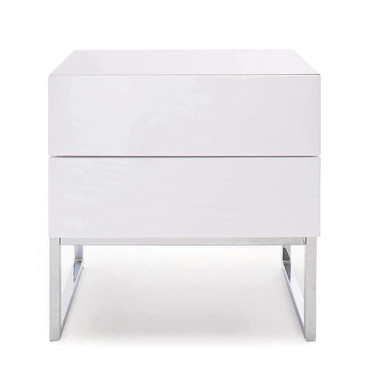 NACHTKOMMODE - Weiß Hochglanz, Holzwerkstoff (50/50/40cm) - home24